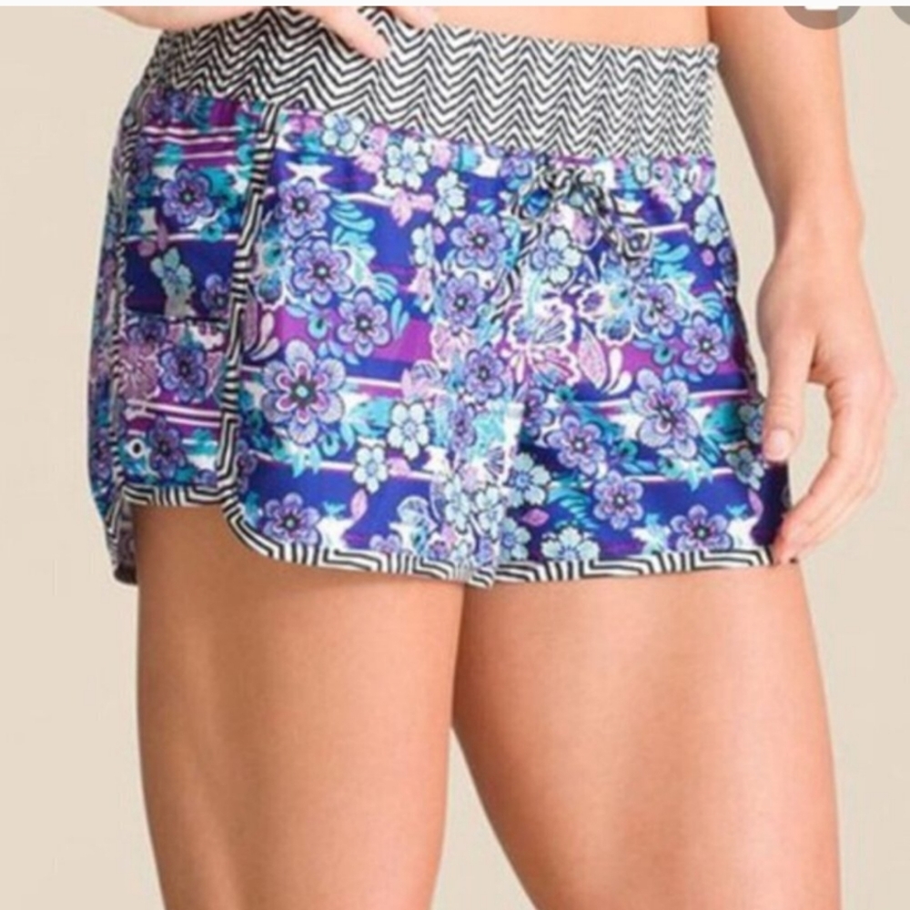 Athleta Purple Floral Athletic Shorts